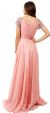 Short Sleeves Twist Front Floor Length Formal Prom Dress back in Peach Pink